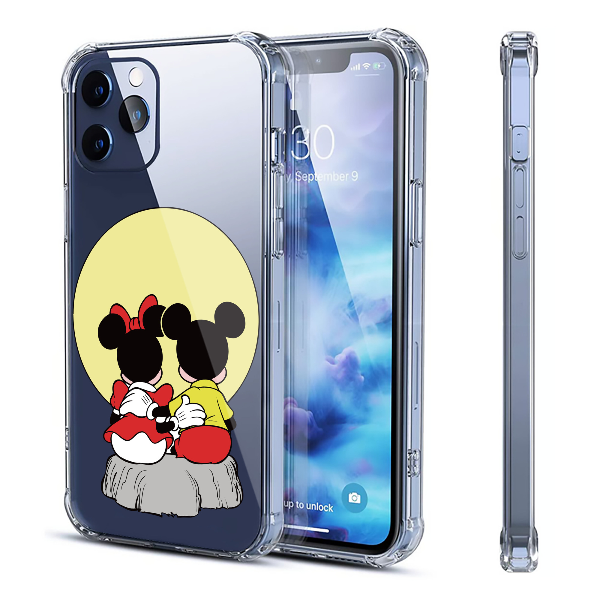 （画像用） ミッキーマウス Mickey Mouse 【iPhone 12シリーズ対応】透明スマホケース（クリアソフトケース）